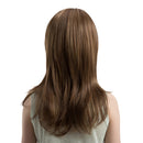 Women Fashion Fluffy Brown Mixed Medium Long Wig Heat Resistant Synthetic Hair Wig Party Cosplay Daily Wear