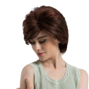 Women Fashion Fluffy Layered Red Brown Short Wig Heat Resistant Synthetic Hair Wig Party Cosplay Daily Wear