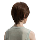 Elegant Women Short Layered Straight 100% Real Human Hair Wigs With Cap for Costume Party Heat Resistant Brown