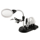 Hand Free LED Helping Hand Magnifying Magnifier Glass with Modeling Iron Stand Holder Clamp Clips CAN BE USE AS HANDHELD GLASS 2.5X 5X 16X EU Plug