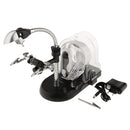 Hand Free LED Helping Hand Magnifying Magnifier Glass with Modeling Iron Stand Holder Clamp Clips CAN BE USE AS HANDHELD GLASS 2.5X 5X 16X EU Plug