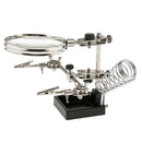 Metal Helping Hand Magnifying Glass 3X Soldering Modeling Stand Magnifier Station