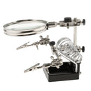 Metal Helping Hand Magnifying Glass 3X Soldering Modeling Stand Magnifier Station