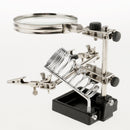 Metal Helping Hand Magnifying Glass 3X Soldering Modeling Stand Magnifier Station