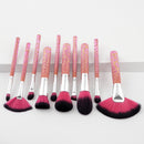 Set of 10 Pieces Fashion Makeup Brushes Facial Eyes Powder Foundation Blush Contour ComeStic Tools Fan Brush