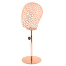 Rose Gold Iron Mannequin Head Hat Cap Helmet Toupee Rack Stand Wig Storage Holder Display