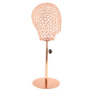 Rose Gold Iron Mannequin Head Hat Cap Helmet Toupee Rack Stand Wig Storage Holder Display