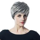 10'' Cool Hairstyling Short Synthetic Wigs Natural Fluffy Layered Cosplay Full Head Wig for Women Gray Black Root