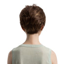 10 Inches Women Synthetic Natural Short Layered Straight Full Hair Wigs with Bang for Cosplay Party Daily Wear Mix Brown