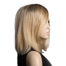 Women Lady Natural Light Gold Long Straight Full Head Real Human Hair Wig