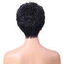 Lightweight 10" Short Women Natural Layered Curly 100% Real Human Hair Wigs With Cap for Cosplay Party Daily Use Black HEAT RESISTANT