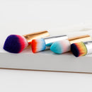 4x Professional Cosmetic Foundation Blush Concealer Powder Cream Blending Makeup Brush Set Kit WHITE HANDLE RAINBOW COLOR HAIR
