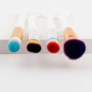4x Professional Cosmetic Foundation Blush Concealer Powder Cream Blending Makeup Brush Set Kit WHITE HANDLE RAINBOW COLOR HAIR