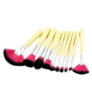 10x Pro Foundation Powder Eyeshadow Eyebrow Eyeliner Lip Comestic Makeup Brushes Set