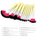 10x Pro Foundation Powder Eyeshadow Eyebrow Eyeliner Lip Comestic Makeup Brushes Set