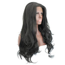 Synthetic Long Full Hair Wig, Wavy Curly Lace Front Black Wigs, for Cosplay Costume Party, Natural Looking