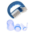 4pcs Silicone Vacuum Suction Cupping Cup Anti Cellulite Body Face Eyes Massage with Manual Massager Blue