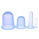 4pcs Silicone Vacuum Suction Cupping Cup Anti Cellulite Body Face Eyes Massage with Manual Massager Blue