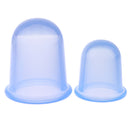 4pcs Silicone Vacuum Suction Cupping Cup Anti Cellulite Body Face Eyes Massage with Manual Massager Blue