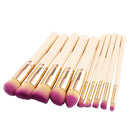 10pcs Premium Wooden Handle Cosmetic Set Powder Foundation Eyeshadow Eyebrow Contour Lip Makeup Brushes