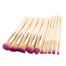 10pcs Premium Wooden Handle Cosmetic Set Powder Foundation Eyeshadow Eyebrow Contour Lip Makeup Brushes