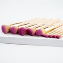 10pcs Premium Wooden Handle Cosmetic Set Powder Foundation Eyeshadow Eyebrow Contour Lip Makeup Brushes