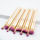 10pcs Premium Wooden Handle Cosmetic Set Powder Foundation Eyeshadow Eyebrow Contour Lip Makeup Brushes