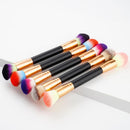 1pc Professional Double Ended Wooden Handle Makeup Cosmetic Brushes Contour Face Blush Eyeshadow Powder Foundation Tool