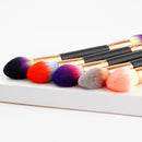 Professional Double-Sided Wooden Handle Flat &Oval Face Powder Blush Foundation Concealer Contour Makeup Brush