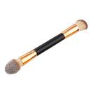 Professional Double-Sided Wooden Handle Flat &Oval Face Powder Blush Foundation Concealer Contour Makeup Brush