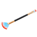 Soft Dual Sided Loose Powder Contour Blending Blush Facial Fan Makeup Brush