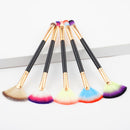 Soft Dual Sided Loose Powder Contour Blending Blush Facial Fan Makeup Brush