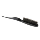 Professional Detangling 3 Rows Teasing Comb Brush Back Combing Brush Plastic Handle Hair Styling Tool Black