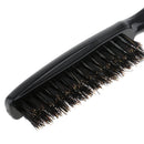 Professional Detangling 3 Rows Teasing Comb Brush Back Combing Brush Plastic Handle Hair Styling Tool Black