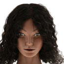 Professional Cosmetology Silicone Practice Training Mannequin Head With Human Hair Mount Hole
