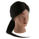 Cosmetology Silicone Practice Training Mannequin Head Straight Human Hair