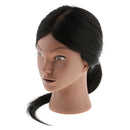 Cosmetology Silicone Practice Training Mannequin Head Straight Human Hair
