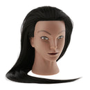 Silicone Cosmetology Hairdressing Practice Training Mannequin Head Straight Long Hair