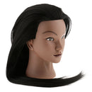 Silicone Cosmetology Hairdressing Practice Training Mannequin Head Straight Long Hair