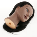 Silicone Cosmetology Hairdressing Practice Training Mannequin Head Straight Long Hair