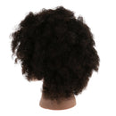 Silicone Afro Cosmetology Practice Training Mannequin Head With 100% Human Hair