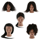 Silicone Afro Cosmetology Practice Training Mannequin Head With 100% Human Hair