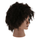 Silicone Afro Cosmetology Practice Training Mannequin Head With 100% Human Hair