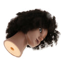 Silicone Afro Cosmetology Practice Training Mannequin Head With 100% Human Hair