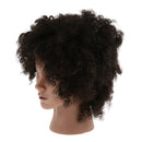 Silicone Afro Cosmetology Practice Training Mannequin Head With 100% Human Hair