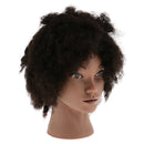 Silicone Afro Cosmetology Practice Training Mannequin Head With 100% Human Hair