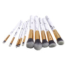 10 Pieces Soft Professional Facial Eyes Lip Foundation Powder Concealer Contour Makeup Brushes Set