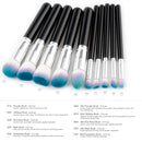 10x Make Up Brushes Set, Powder Foundation Blush Blending Tool, Eyeshdow eyeliner Lip Contour Comestic Kit