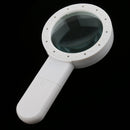 Handheld 12 LED Light 10x Handheld Magnifier Reading Magnifying Glass Lens Jewelry Antique Loupe for Reading Map Crafts Hobby