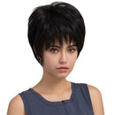 Black Fashion Women Natural Short Straight Synthetic Full Hair Wig for Cosplay Party